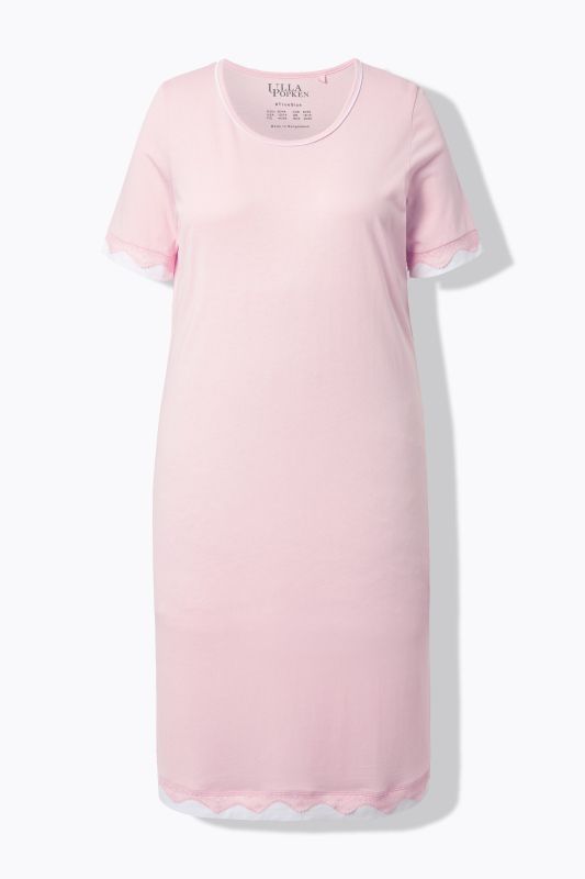 Lace Trim Short Sleeve Nightgown