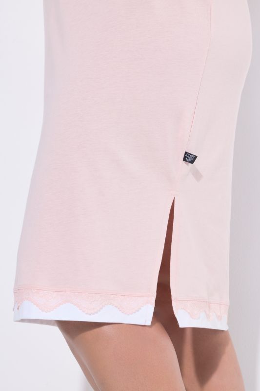 Lace Trim Short Sleeve Nightgown