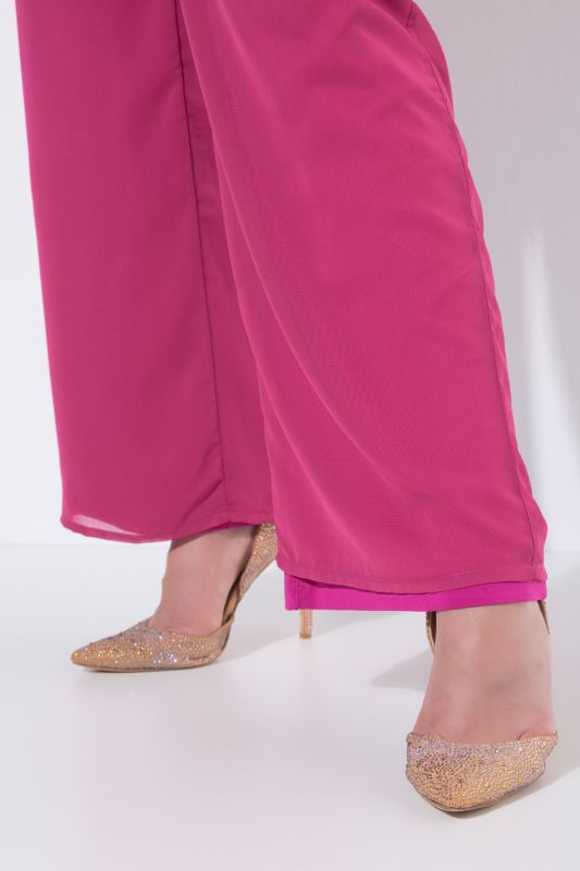 Layered Chiffon Wide Leg Pants