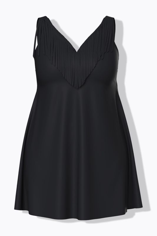 Sweetheart Neckline Fringe Detail Underwire Swim Dress