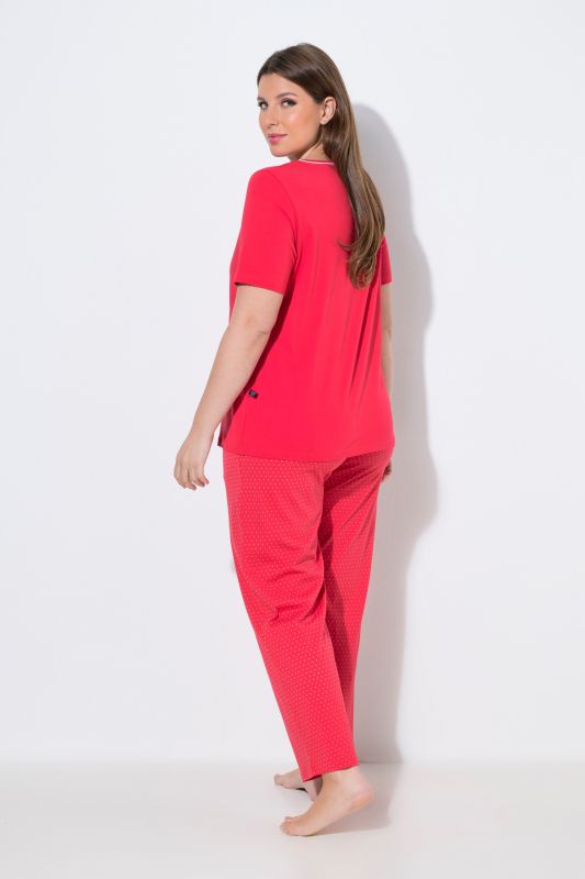 Dot Print Short Sleeve Pajama Set