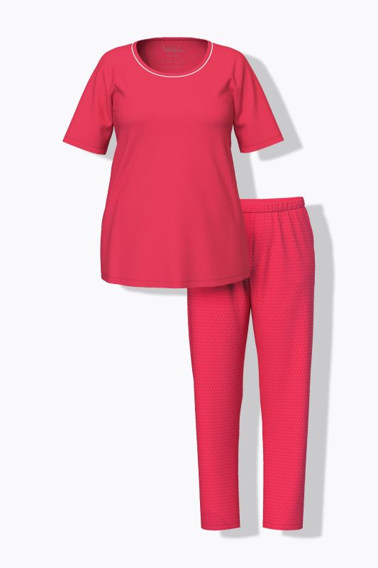 Dot Print Short Sleeve Pajama Set