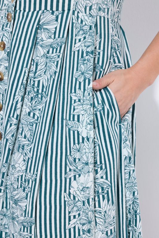 Рокля с флорален принт с копчета