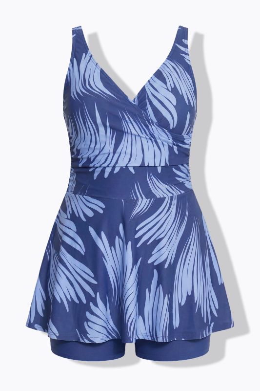 Brushstroke Skirted Short Swim Dress