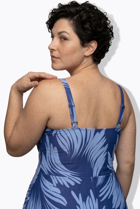 Brushstroke Skirted Short Swim Dress