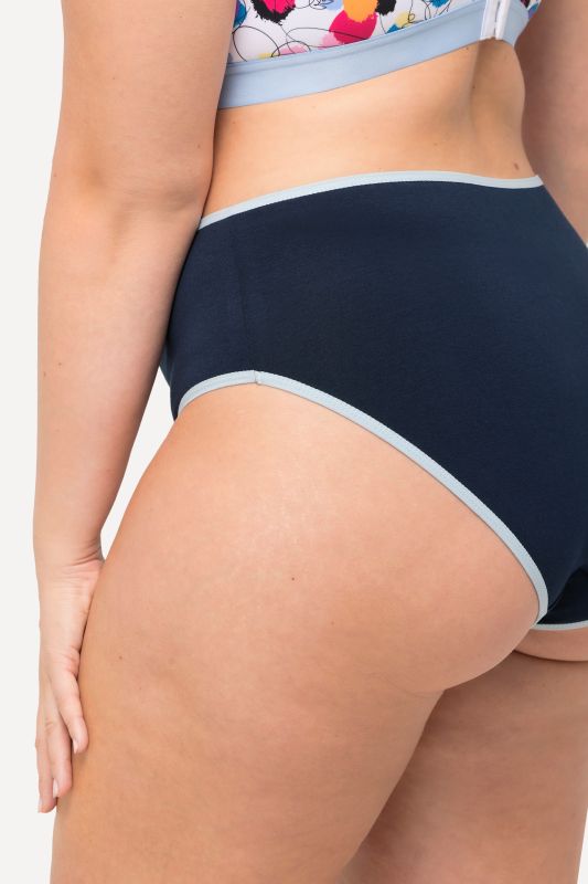 5 Pack Contrast Trim Midi Briefs