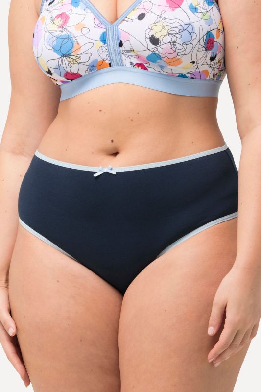 5 Pack Contrast Trim Midi Briefs