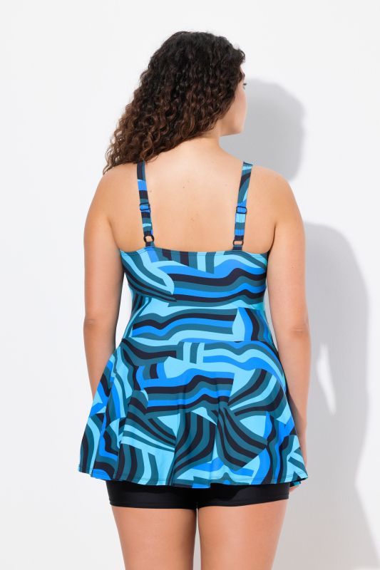 Retro Print One Piece Swim Dress