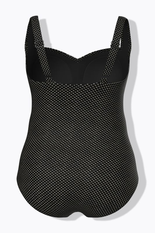 Metallic Draped Front Sweetheart Neckline Swimsuit