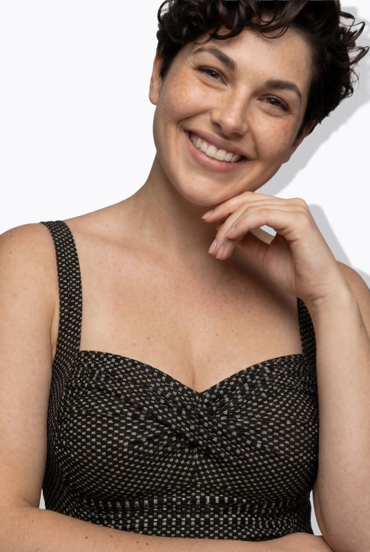 Metallic Draped Front Sweetheart Neckline Swimsuit