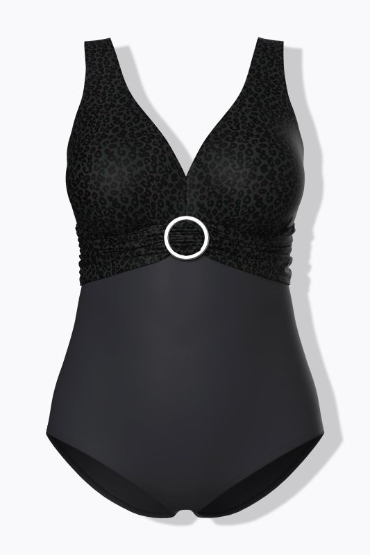 Mixed Texture O-Ring Swimsuit