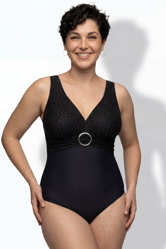 Mixed Texture O-Ring Swimsuit