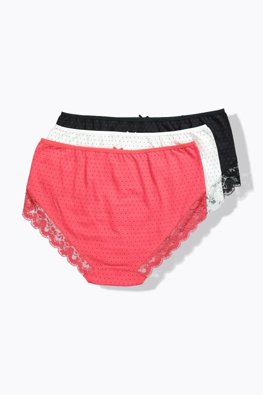 3 Pack Lace Trim Comfort Briefs