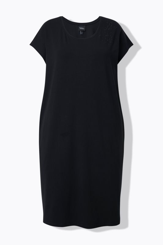 Рокля трикотажна с бляскави цветя