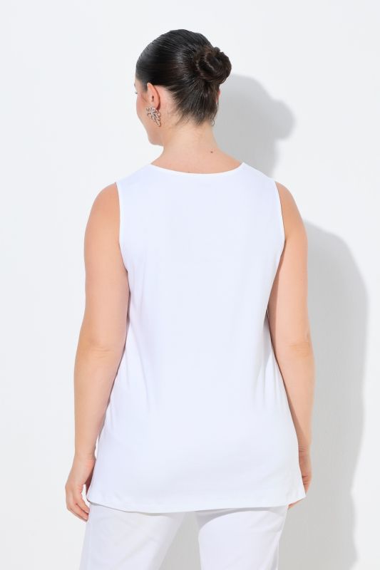 Rhinestone Neckline Pima Cotton Tank