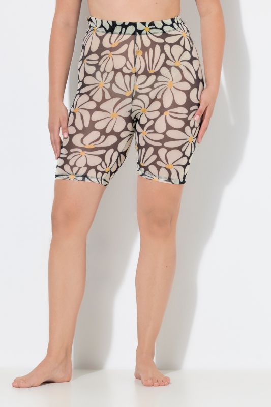 Sheer Floral Biker Shorts