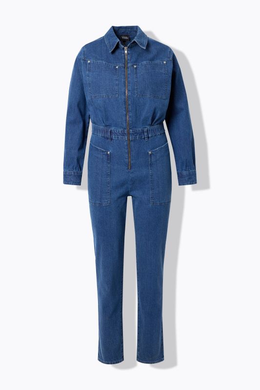 Long Sleeve Denim Jumpsuit