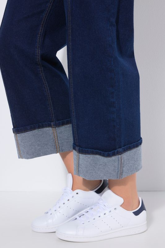 Decorative Seam Turn-Up Jeans