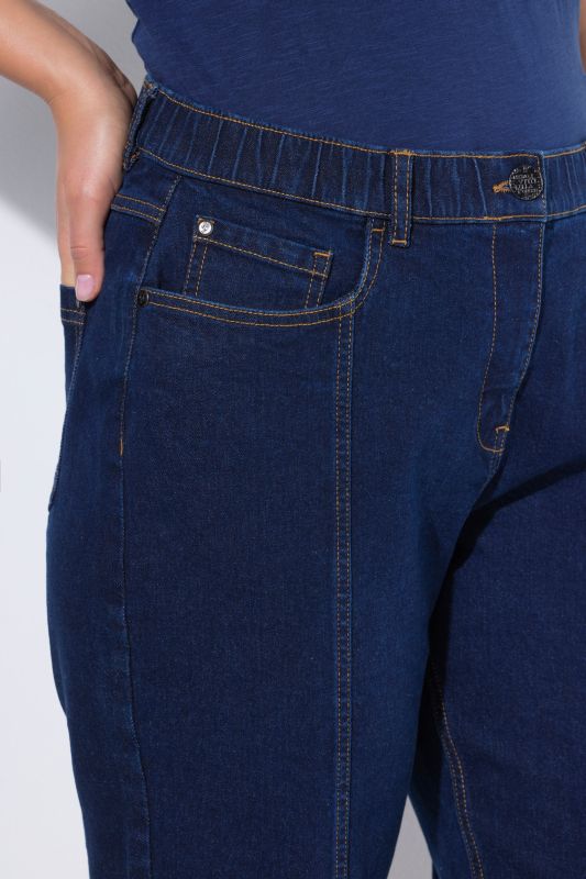 Decorative Seam Turn-Up Jeans