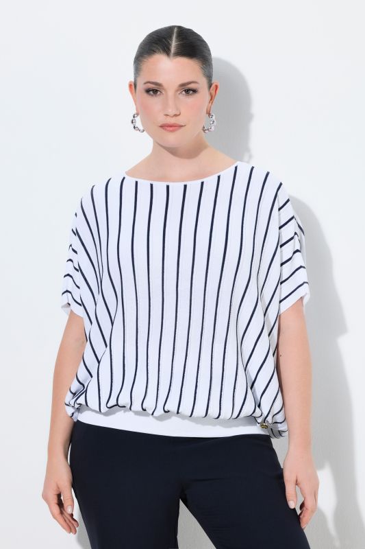 Oversized Striped Cap Sleeve Sweater