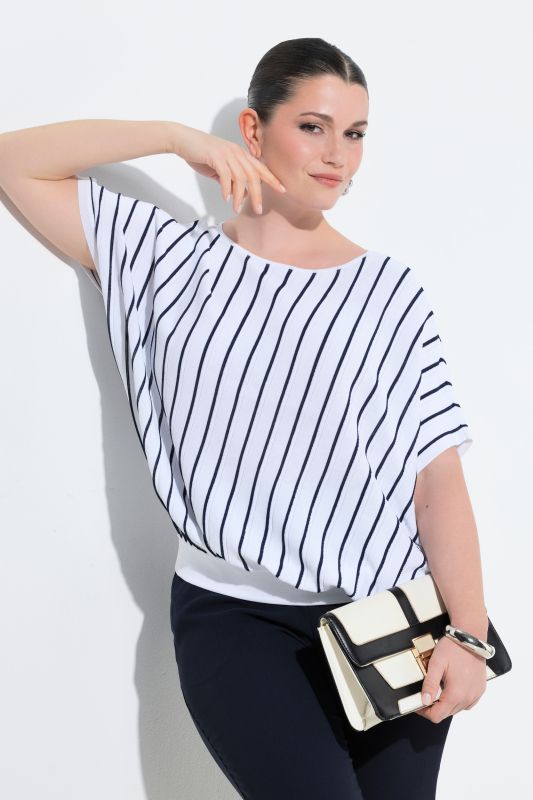 Oversized Striped Cap Sleeve Sweater