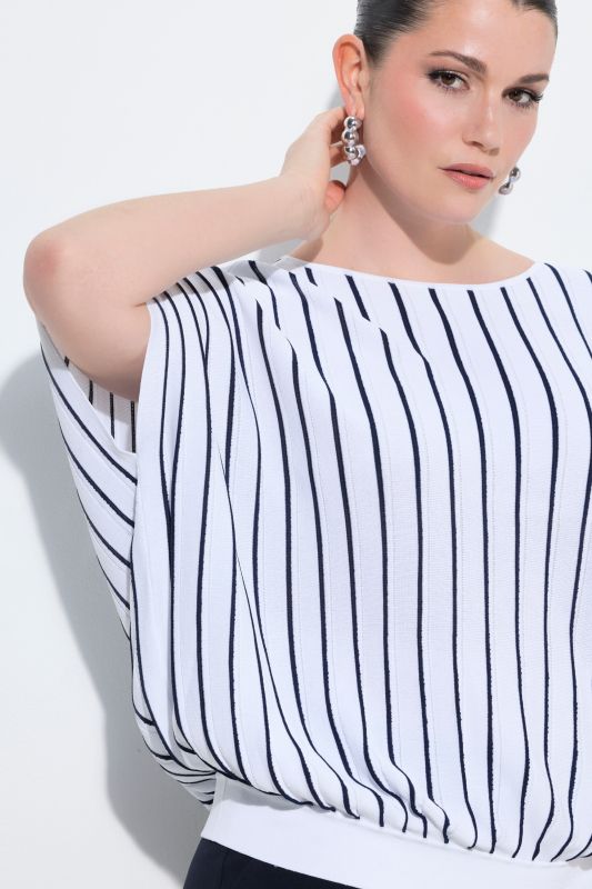 Oversized Striped Cap Sleeve Sweater