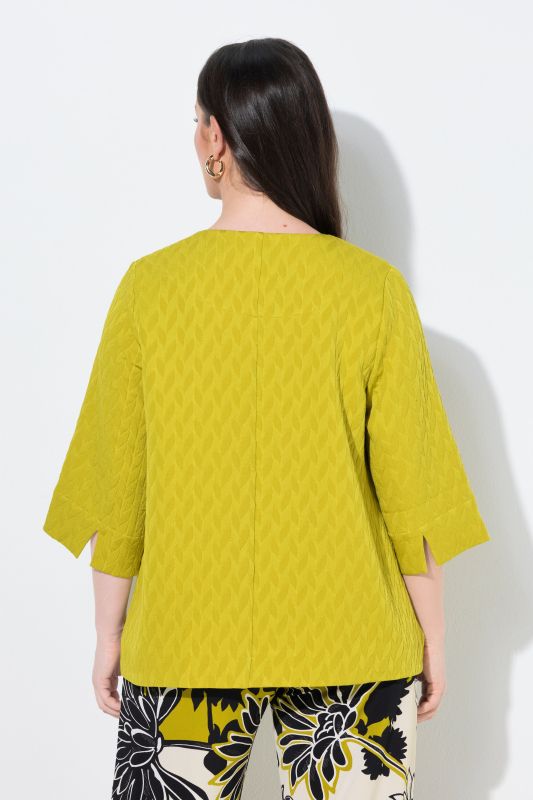 Leaf Jacquard Textured Jacket