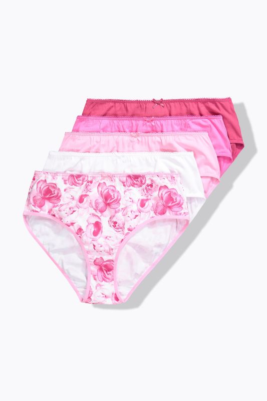 5 Pack of Midi Briefs- Porcelain Rose