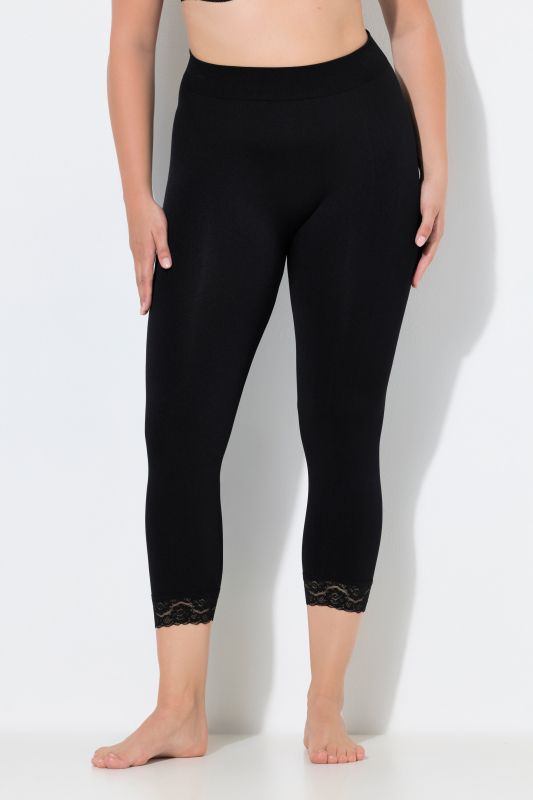 Lace Trim Capri Leggings