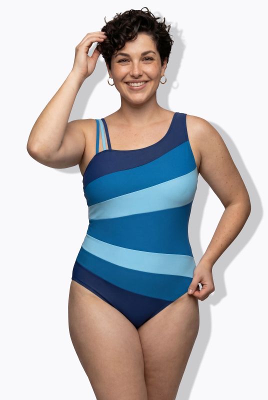 Colorblock Split Strap Swimsuit