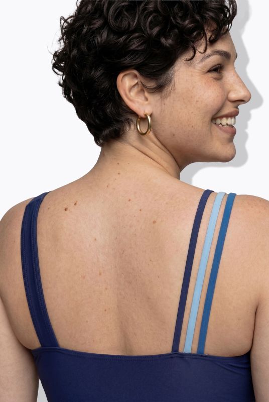 Colorblock Split Strap Swimsuit