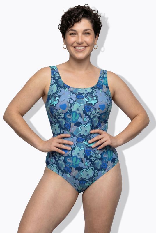 Oil Pastel Floral Swimsuit