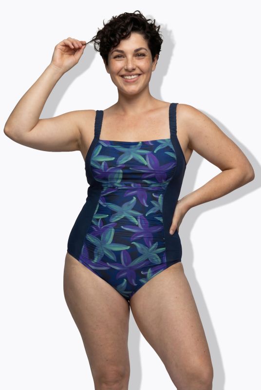 Ruched Front Floral Swimsuit