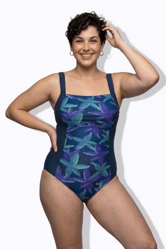 Ruched Front Floral Swimsuit