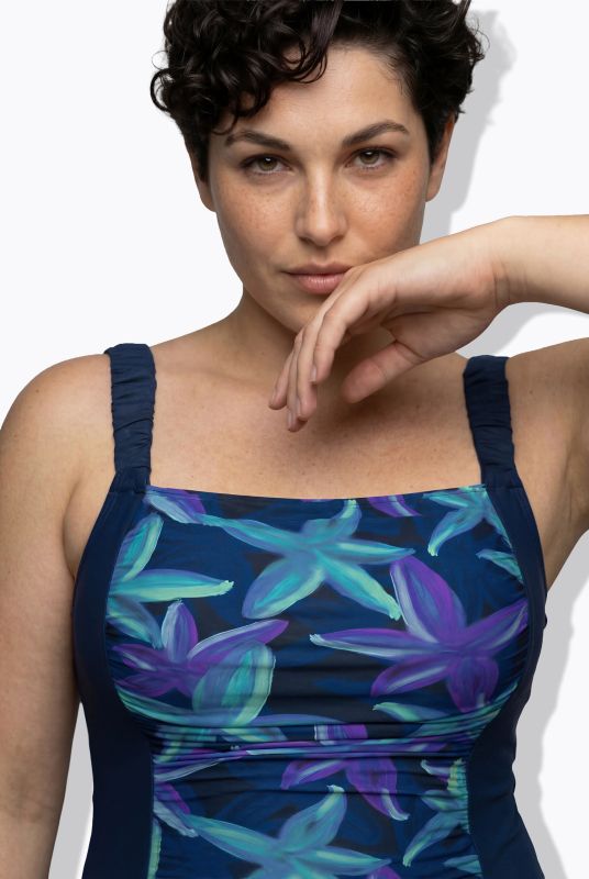 Ruched Front Floral Swimsuit