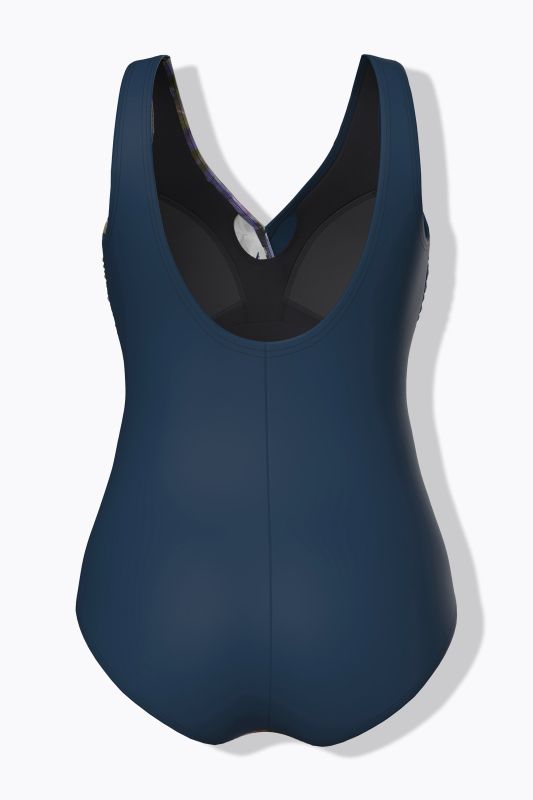 Painted Flower Wrap Look Swimsuit