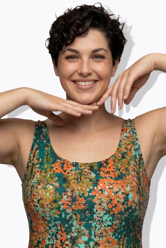 Floral Polka Dot Swimsuit