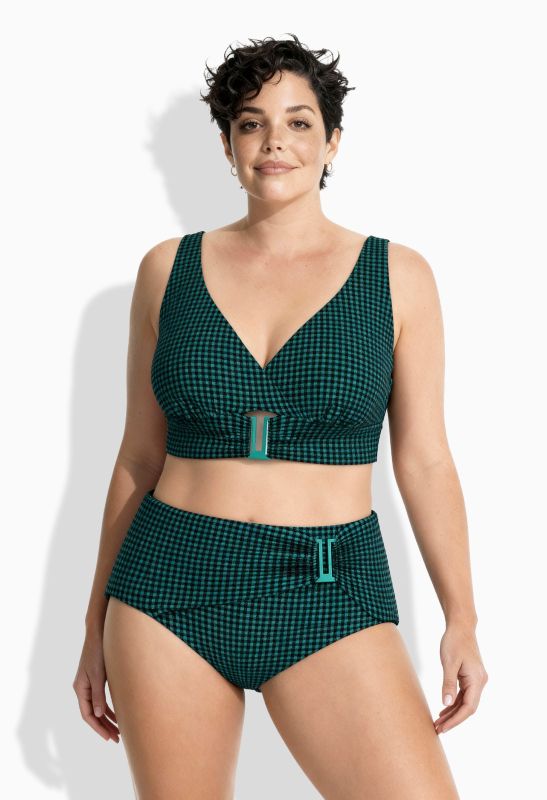 Бански от 2 части с дребно каре и катарами