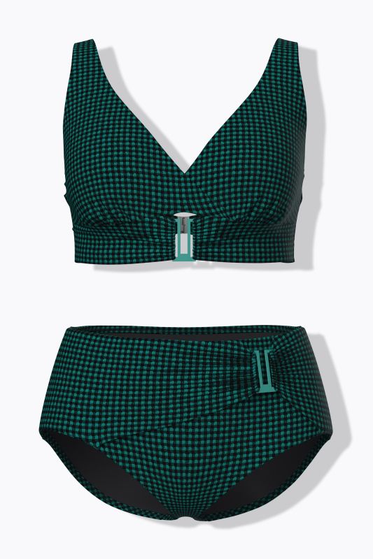 Бански от 2 части с дребно каре и катарами