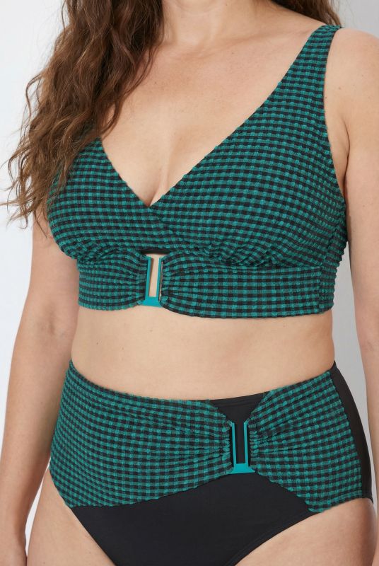 Бански от 2 части с дребно каре и катарами