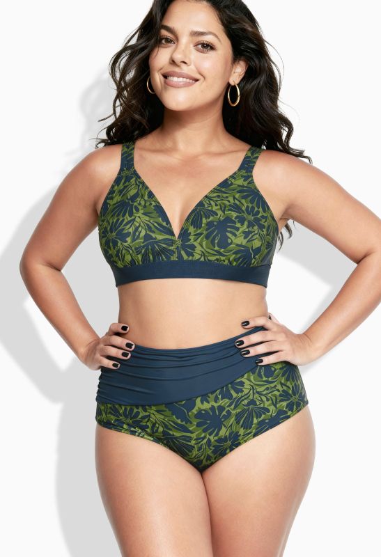 Tropical Leaf Print Bikini Set
