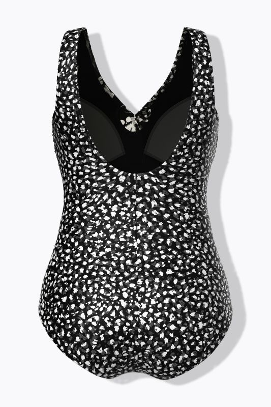 Бански с монохромен принт на цветя