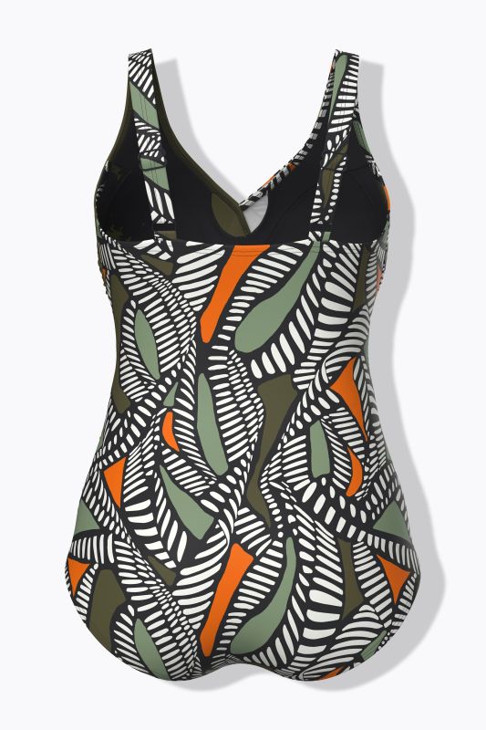 Бански с графичен принт и визия тип прегърни ме