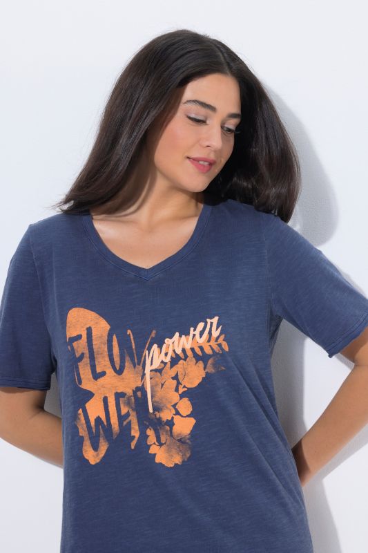 Тениска с надпис и принт на пеперуда