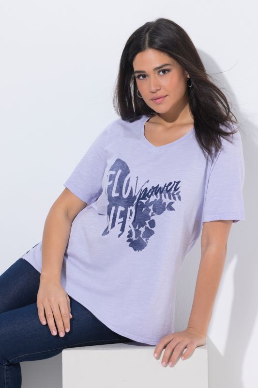 Тениска с надпис и принт на пеперуда