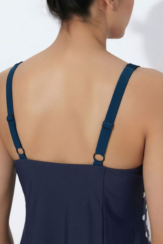 Бански тип рокля с принт на точки