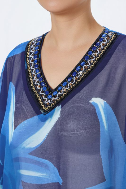 Парео тип туника с флорален принт