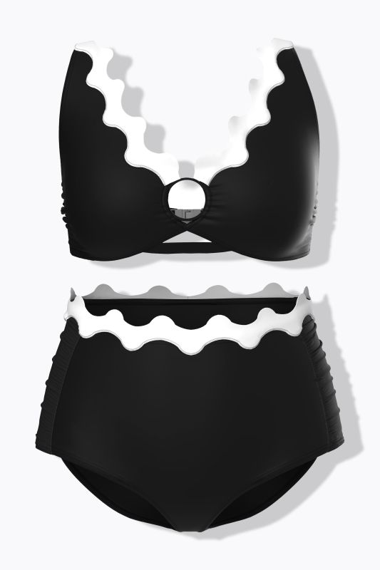 Бански от 2 части с декоративни кантове