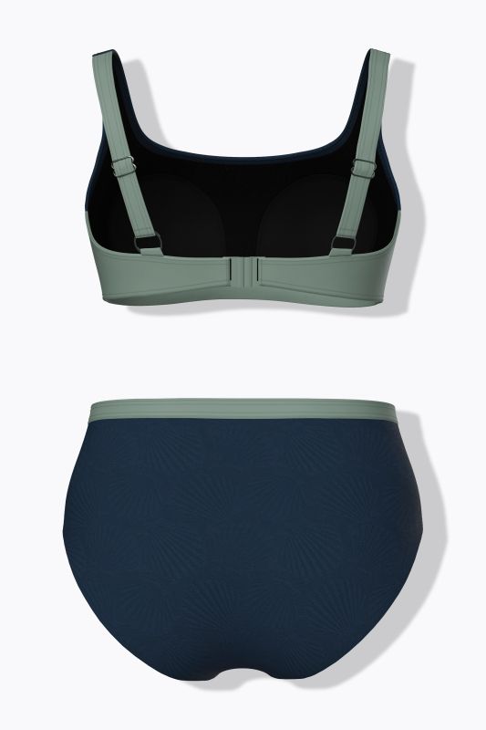 Tonal Shell Print Bikini Set