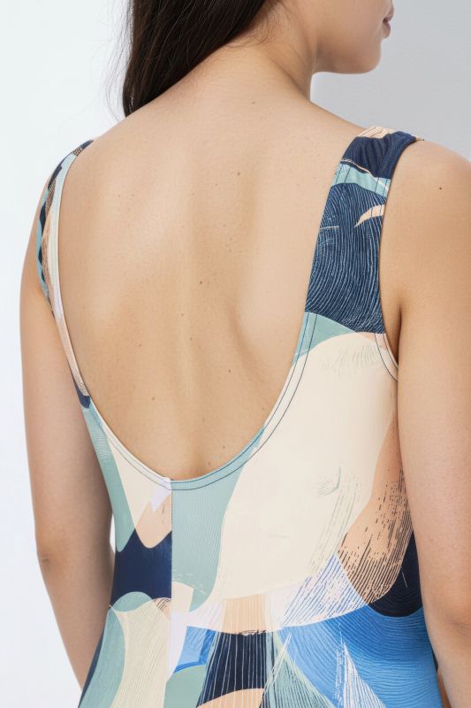 Abstract Watercolor Print Swimsuit